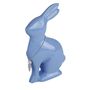 Dekofigur Hase Hoppel hellblau Halskette Karotte 20cm Keramik Osterhase sitzend