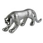 Skulptur Panther 38x17cm Keramik Platin Dekor Dekofigur Raubkatze Dekoration