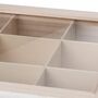Kiste Teekiste 9F�cher Holz 24x24x7cm Glasscheibe Maritim Teebeutelbox Teebox