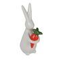 Hase Fritz mit Karotte Keramik wei� 17,5cm Dekohase Osterdekoration Keramikfigur