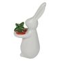 Hase Fritz mit Karotte Keramik wei� 17,5cm Dekohase Osterdekoration Keramikfigur