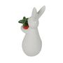 Hase Fritz mit Karotte Keramik wei� 17,5cm Dekohase Osterdekoration Keramikfigur