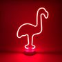 Leuchtfigur Flamingo wei� Leuchtdeko Dekofigur 42cm Dekolicht Dekoleuchte rosa