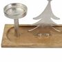 Kerzenhalter Tree 76x13x21cm Adventsleuchter Aluminium Mangoholz Kerzenst�nder