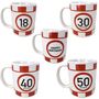 Kaffeetasse Happy Birthday 18 30 40 50 Jahre Geburtstag Tasse rot/wei� Becher 
