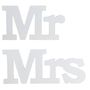 Deko Schriftzug Mr & Mrs weiss 3D Optik Shabby Chic Tischdeko Wanddeko