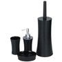 Badezimmer Set 4tlg. schwarz oder wei� Becher, Schale, Seifenspender WC-B�rste