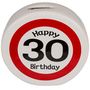 Spardose Happy Birthday 18 30 50 Geburtstag rot/wei� Keramik Sparb�chse rund