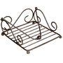 Serviettenhalter aus Eisen in braun 18x18x9cm Serviettenkorb mit Ballgewicht 