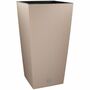 Blumentopf 40x40x76cm Mocca Kunststoff Rattan Optik Balkon Pflanztopf 