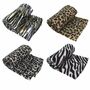 Tagesdecke Fleecedecken 130x170cm Polarfleece Fellmuster Wildkatze Kuscheldecke