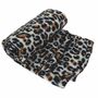 Tagesdecke Fleecedecken 130x170cm Polarfleece Fellmuster Wildkatze Kuscheldecke