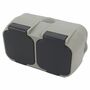 2 Fach Aufputz Steckdose IP44 Grau Steckdose f�r Au�enbereich und Werkstatt 230V 