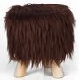 Kunstfell Hocker Schemel Holz gepolstert 30cm Sitzhocker Polsterhocker