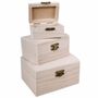 Holzboxen 3er Set mit ovalen Deckel und Verschlu� Geschenkbox Holzk�stchen 
