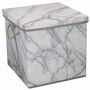 Aufbewahrungsbox faltbar 31x31x31cm mit Deckel und Griffen Marmor Optik Faltbox