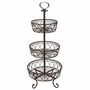 Obst Blumen Etagere antikbraun oder antikwei� Metall 80cm f�r Innen oder Au�en