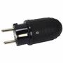 Schuko Stecker IP44 Gummi schwarz Spritzwassergesch�tzt mit Noppengrifffl�che  