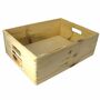 Allzweckkiste Kiefer 40x30x14 cm Holz Kiste Aufbewahrung und Ordnung Stapelhilfe 