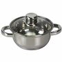 Edelstahl Kochtopf Set 4tlg. mit Glasdeckel 1,0 - 5,2 Liter Suppentopf Induktion