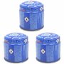 3x Butangas Stechkartusche 190 g f�r Campingkocher Gaskocher EN417 blau