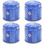 4x Butangas Stechkartusche 190 g f�r Campingkocher Gaskocher EN417 blau