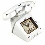 Tischuhr Vintage Telefon aus Metall 26x15x20 cm in wei� Shabby chic Deko