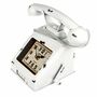 Tischuhr Vintage Telefon aus Metall 26x15x20 cm in wei� Shabby chic Deko