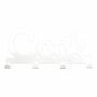 Wandhaken Schriftzug Cook / Keys wei� inkl. Befestigungsmaterial 