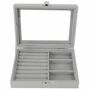 Edle Schmuckbox mit grauem Samt 4 F�cher 20x15x5 cm 