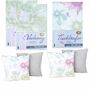 Set aus 2x Kissen 40x40cm, 2x Vorhang & 1x Tischl�ufer mit Blumenmuster 3 Farben