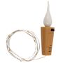 Flaschenkorken Lichterkette mit 8 LED Warmwei� und LED Kerzenflamme