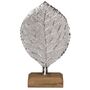 Dekofigur Skulptur Blatt 22cm Aluminium auf Sockel Dekoobjekt Statue