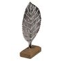 Dekofigur Skulptur Blatt 22cm Aluminium auf Sockel Dekoobjekt Statue