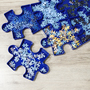 Puzzle Sortierf�cher 6 F�cher � 21,5x16,5x11 cm Puzzle-Design blau Sortierhilfe