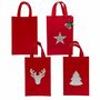 Geschenktasche aus rotem Filz mit Glitzermotiv Geschenkt�te mit Tragegriff
