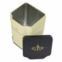 Teedose Aldermann Tee, schwarzer Deckel, goldenen Initialen 8x8x11 cm Gew�rze