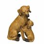 Ambiente Hund mit Welpe braun sitzend Dekohund Figur Hundefigur Skulptur  