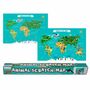 Poster Weltkarte mit Tieren zum Freirubbeln 88x52 cm Animals of the World