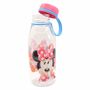 Minnie Maus Trinkflasche transparent mit Deckel 460ml Rosa Disney 