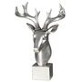 Hirsch Figur Hirschkopf in Antiksilber ca. 38 x 24 x 16cm Dekofigur Design B�ste 