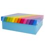 Hellblauer Geschenkkarton mit Regenbogen in verschiedenen Gr��en Karton Blau 