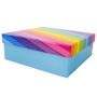 Hellblauer Geschenkkarton mit Regenbogen in verschiedenen Gr��en Karton Blau 