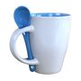 Tasse ca. 250 ml in Orange oder Blau mit passendem L�ffel Kaffeetasse mit Halter