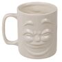 Tasse ca.8x9,5cm mit Gesicht fr�hlich und m�rrisch Kaffeetasse verschiedenseitig