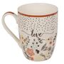 Tasse ca. 8x10,5 cm mit Spruch und Blumenmotiv bunte Kaffeetasse mit Farbakzent