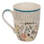 Tasse ca. 8x10,5 cm mit Spruch und Blumenmotiv bunte Kaffeetasse mit Farbakzent