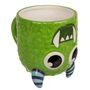 Kaffeetasse Monster ca. 12 x 14 cm drehbar 500ml Kopf�ber Tasse in Gr�n