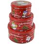 3er Keksdosen Set mit Weihnachtsmotiv ca.19,5x9cm verschiedene Gr��en aus Metall