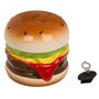 Keramik Spardose im Hamburger Design ca. 15cm Cheeseburger mit �ffnung & Schloss 